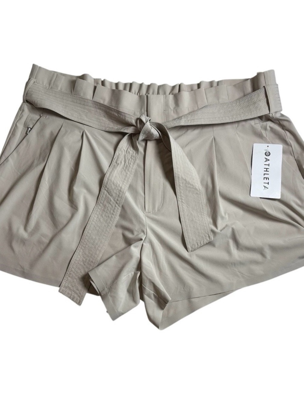 Athleta Skyline Short II Size 20 Grey/Beige Athletic Travel Athleisure Hi-Rise